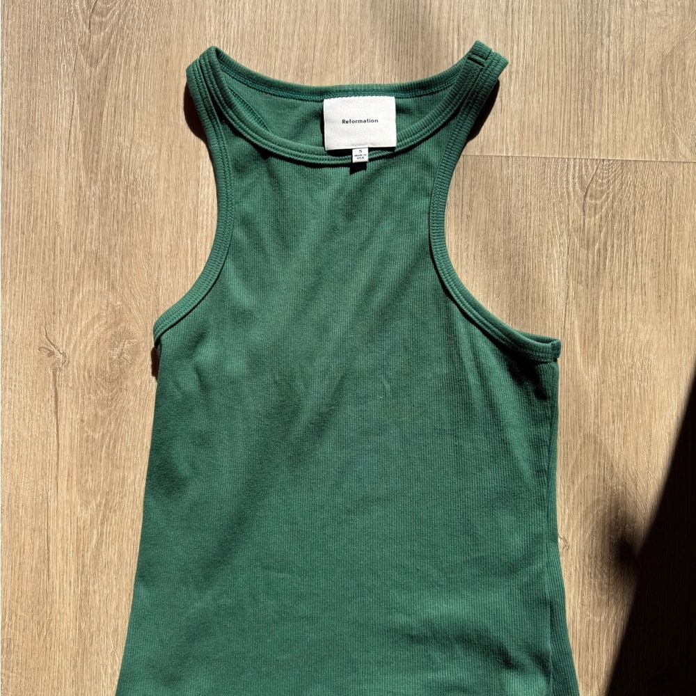 Reformation Green Tank Top